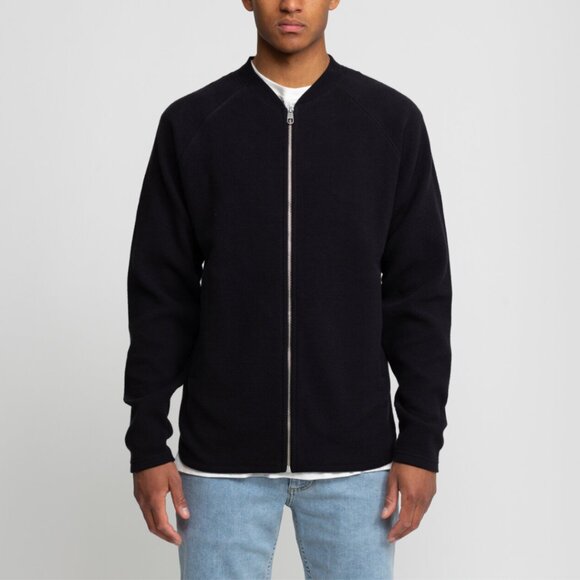 BNWT Revolution of 1995 - Men's Black Organic Cotton Zip-Up Bomber Sweatshirt - Picture 2 of 6